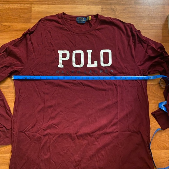 Ralph Lauren Polo Men’s Long Sleeve Classic Fit T-Shirt in Maroon size Large - Picture 7 of 7